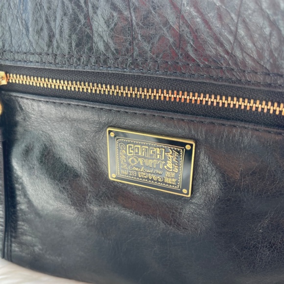Black Coach Crossbody Purse with Gold Hardware - Picture 4 of 4
